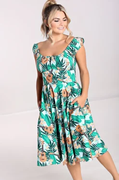 Hell Bunny Dresses|Dresses With Pockets>Ukulele Dress Blue