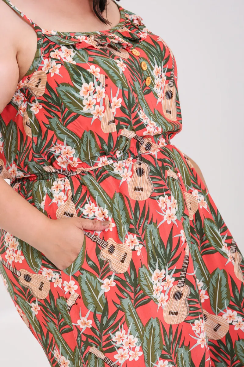 Hell Bunny Jumpsuits & Playsuits|Jumpsuits & Playsuits>Ukulele Jumpsuit Orange