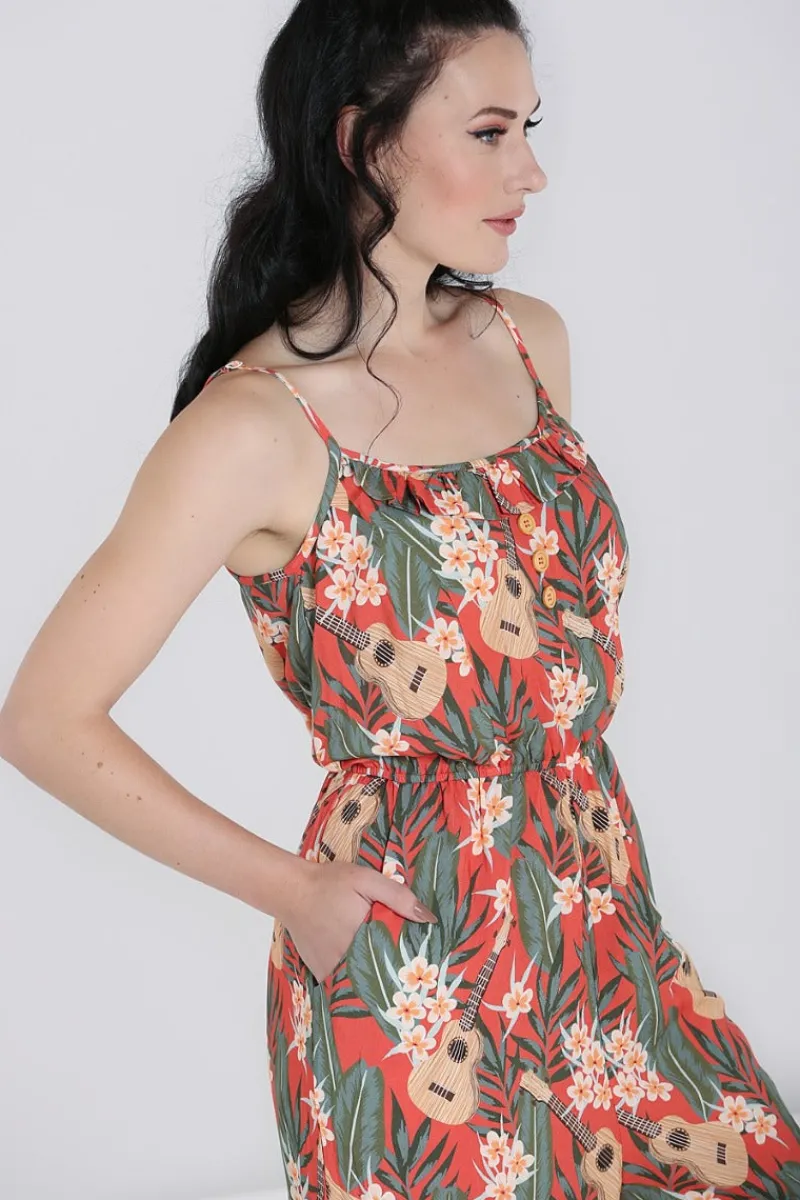 Hell Bunny Jumpsuits & Playsuits|Jumpsuits & Playsuits>Ukulele Jumpsuit Orange