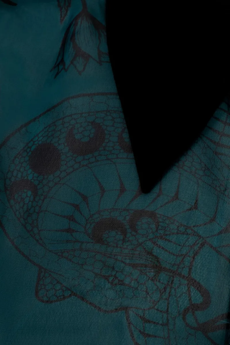 Hell Bunny Tops|Blouses>Venom Blouse DarkGreen