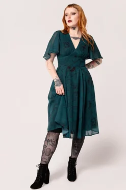 Hell Bunny Dresses|Midi Dresses>Venom Midi Dress DarkGreen