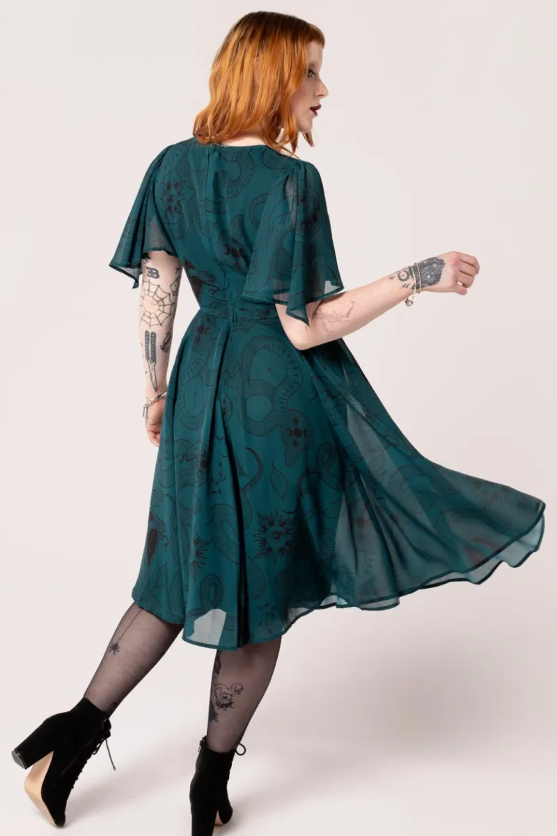 Hell Bunny Dresses|Midi Dresses>Venom Midi Dress DarkGreen