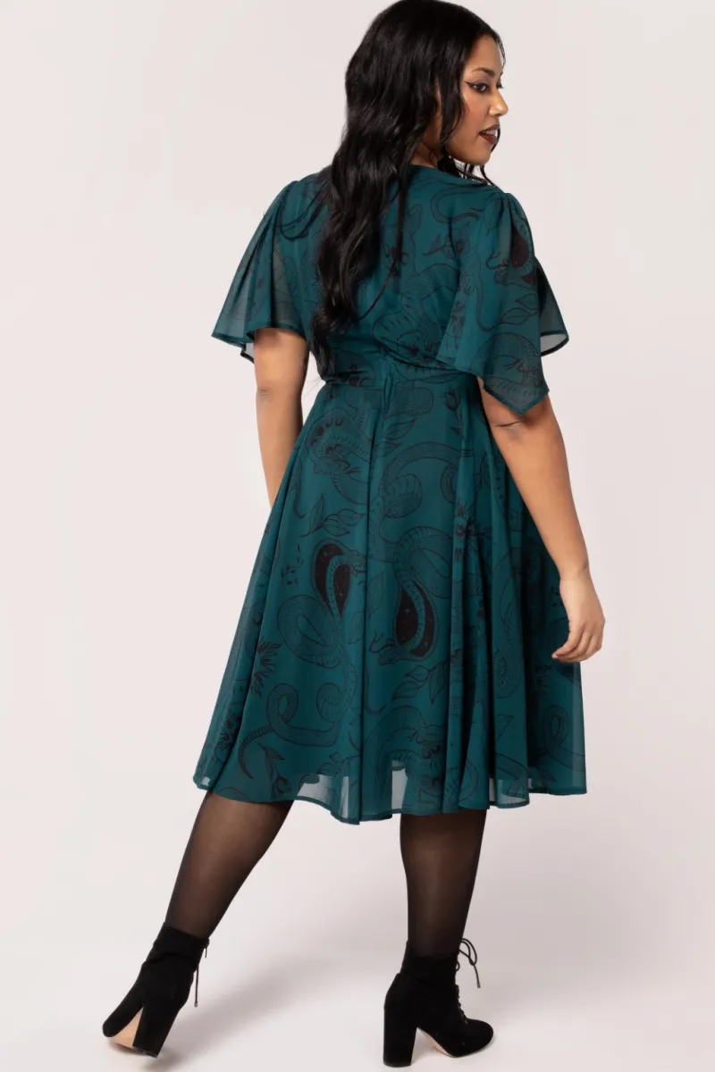 Hell Bunny Dresses|Midi Dresses>Venom Midi Dress DarkGreen