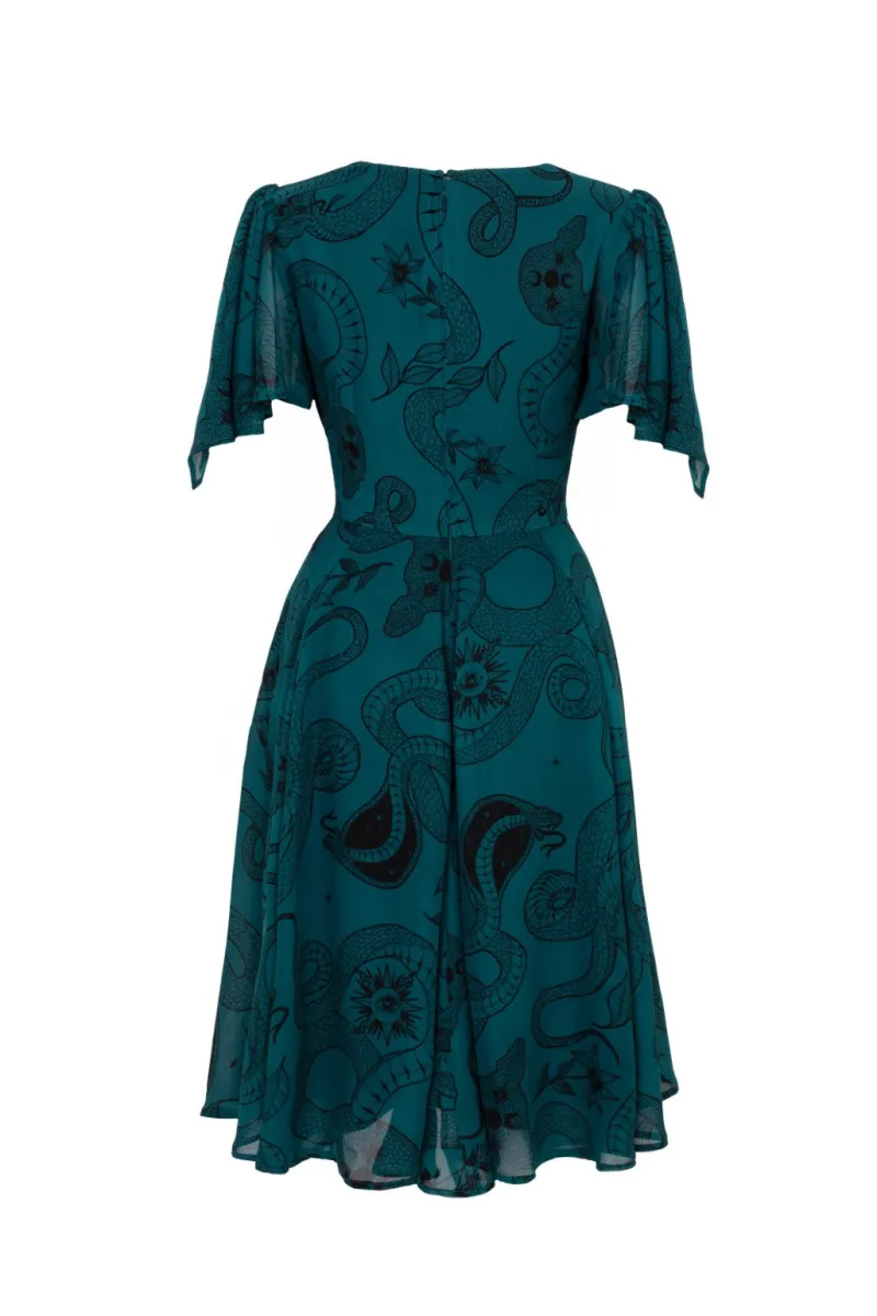 Hell Bunny Dresses|Midi Dresses>Venom Midi Dress DarkGreen