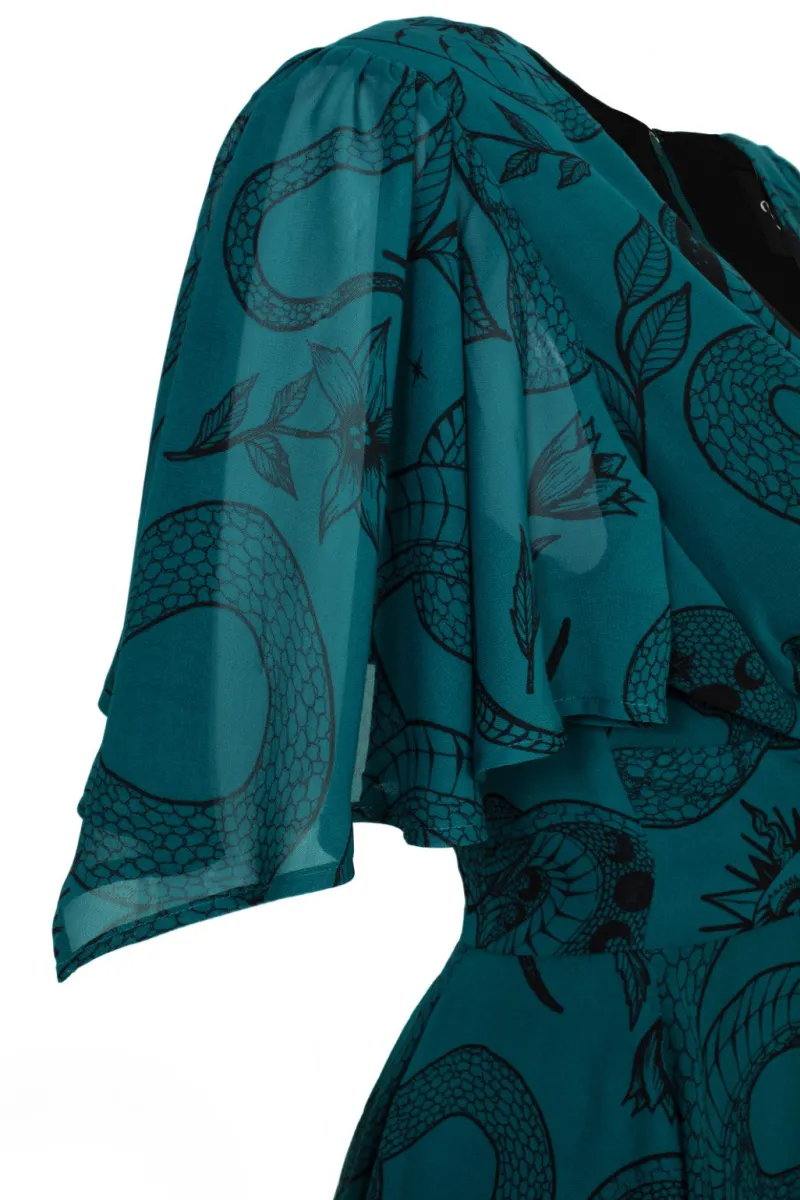 Hell Bunny Dresses|Midi Dresses>Venom Midi Dress DarkGreen