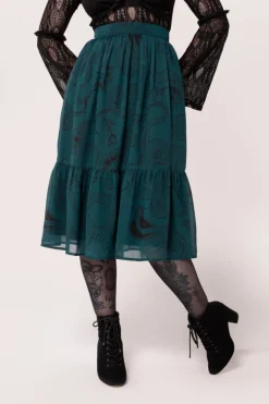 Hell Bunny Skirts|Skirts>Venom Skirt DarkGreen