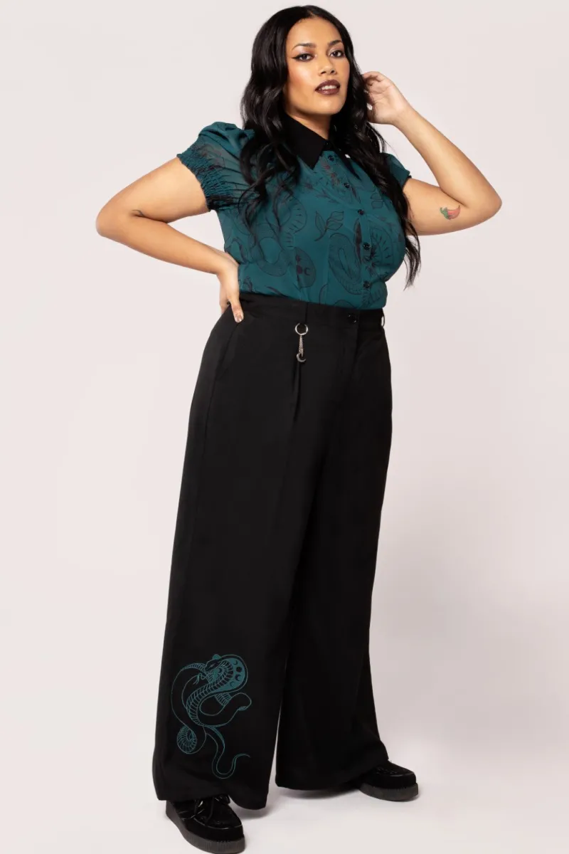 Hell Bunny Trousers & Shorts|Trousers & Shorts>Venom Trousers Black
