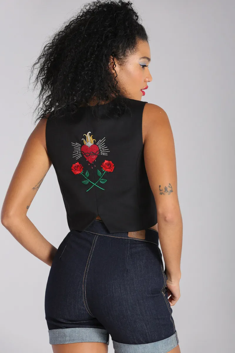 Hell Bunny Tops|Coats & Jackets>Viva Maria Waistcoat Black