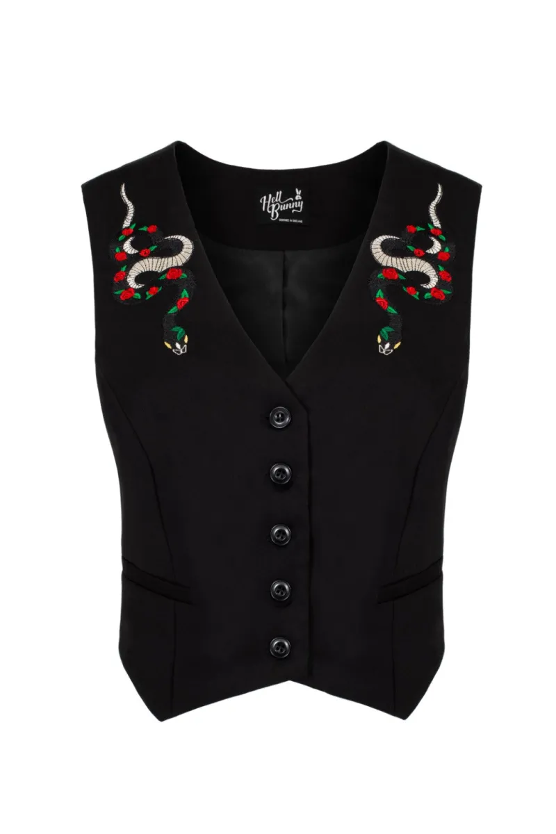 Hell Bunny Tops|Coats & Jackets>Viva Maria Waistcoat Black
