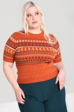 Hell Bunny Knitwear|Knitwear>Vixey Jumper Brown