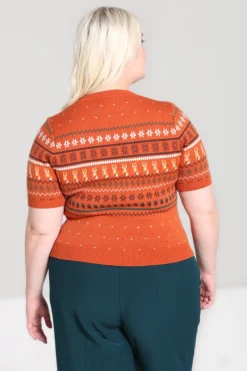 Hell Bunny Knitwear|Knitwear>Vixey Jumper Brown