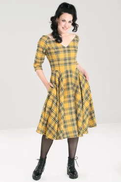 Hell Bunny Dresses|Dresses>Wither 50's Dress Mustard