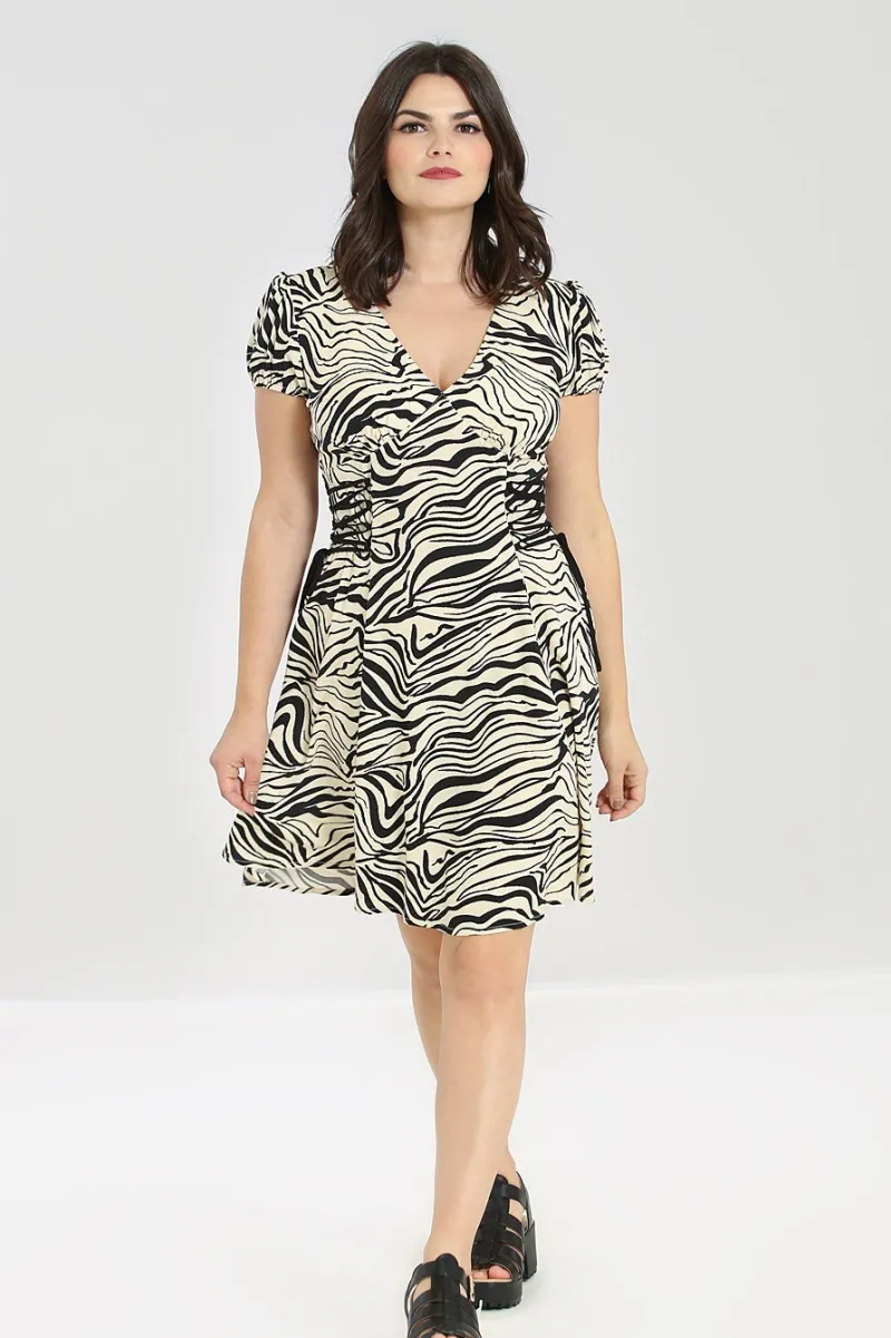 Hell Bunny Dresses|Dresses>Zebra Mini Dress Ivory