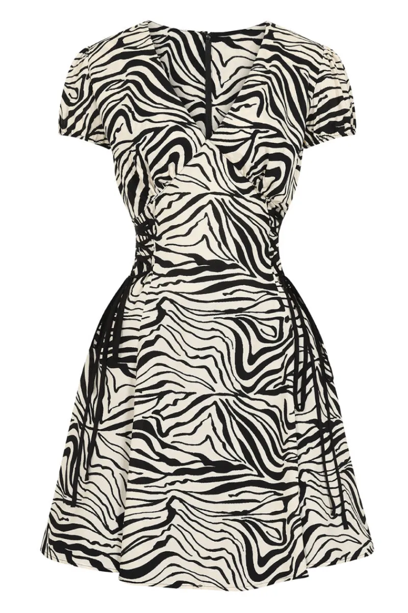 Hell Bunny Dresses|Dresses>Zebra Mini Dress Ivory