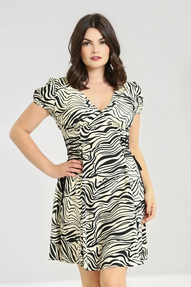 Hell Bunny Dresses|Dresses>Zebra Mini Dress Ivory