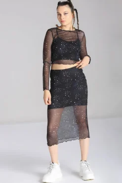 Hell Bunny Skirts|Skirts>Zodiac Mesh Skirt Black