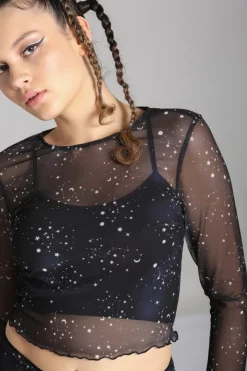 Hell Bunny Tops|Tops>Zodiac Mesh Top Black