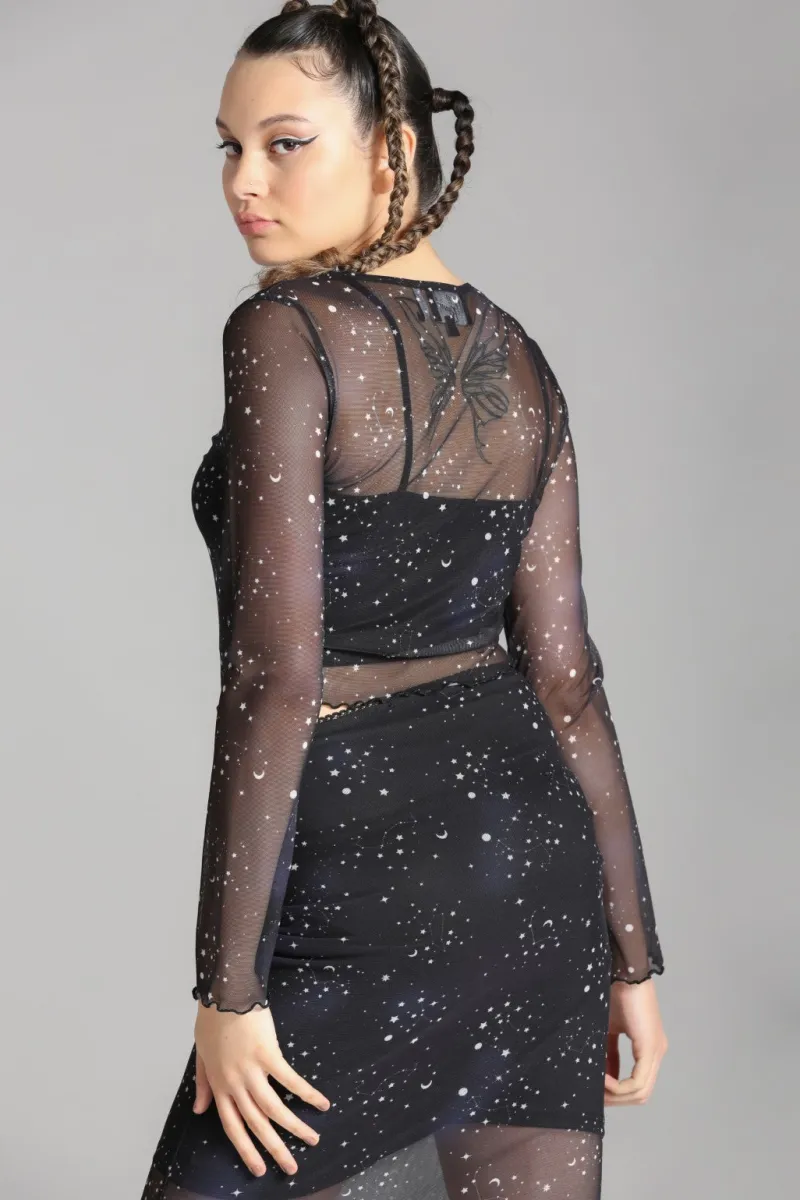 Hell Bunny Tops|Tops>Zodiac Mesh Top Black