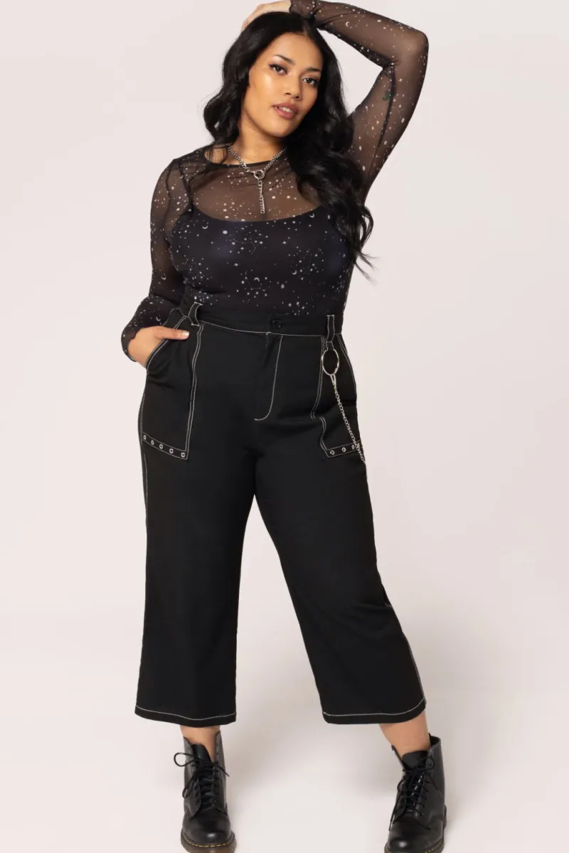 Hell Bunny Tops|Tops>Zodiac Mesh Top Black