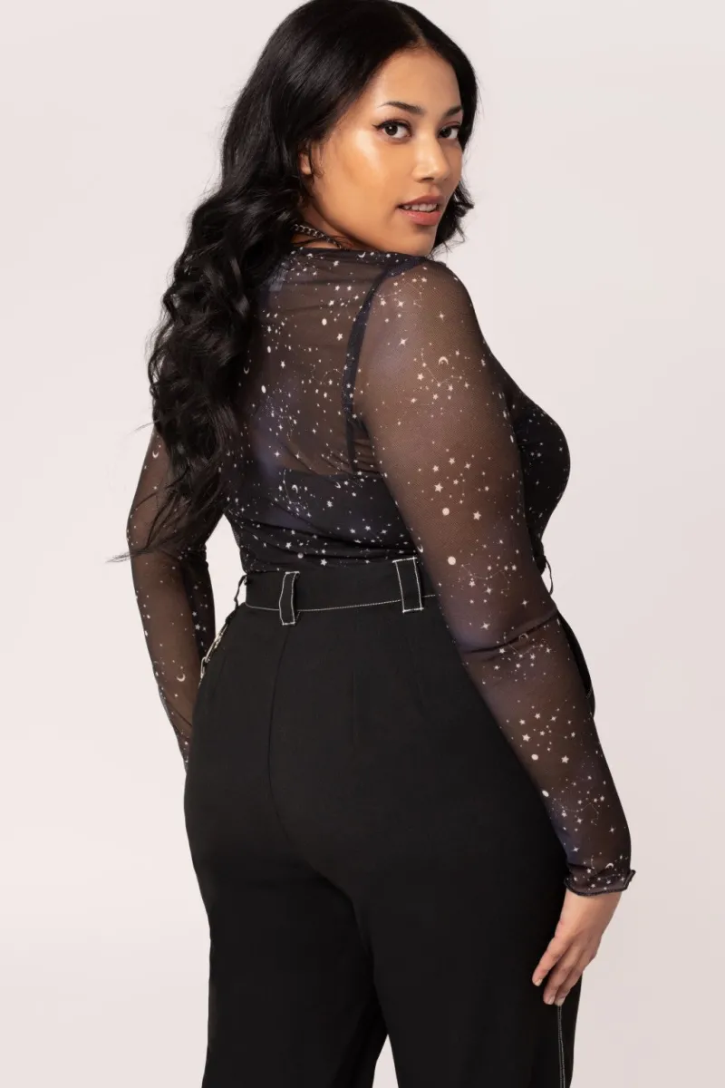 Hell Bunny Tops|Tops>Zodiac Mesh Top Black