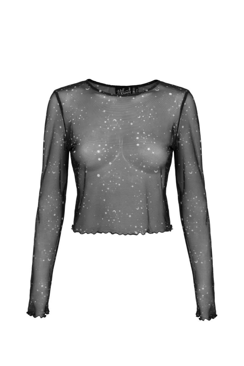 Hell Bunny Tops|Tops>Zodiac Mesh Top Black