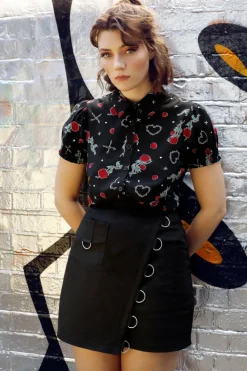 Hell Bunny Tops|Blouses>Zoey Blouse Black